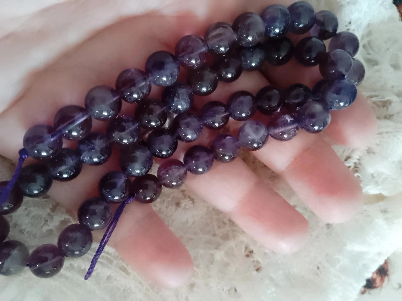 Lot of 8mm Amethyst Beads – photo 2